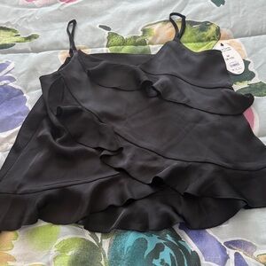 Elegant Black Ruffled Women's Top